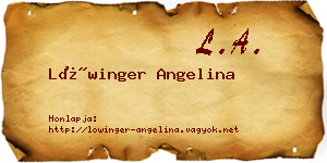 Lőwinger Angelina névjegykártya